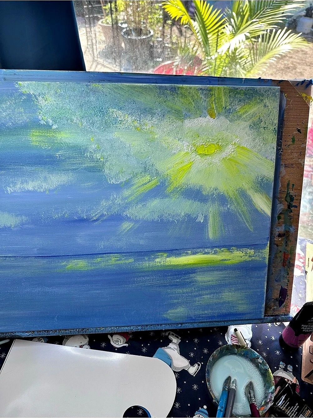 Blue & Green Abstract Painting